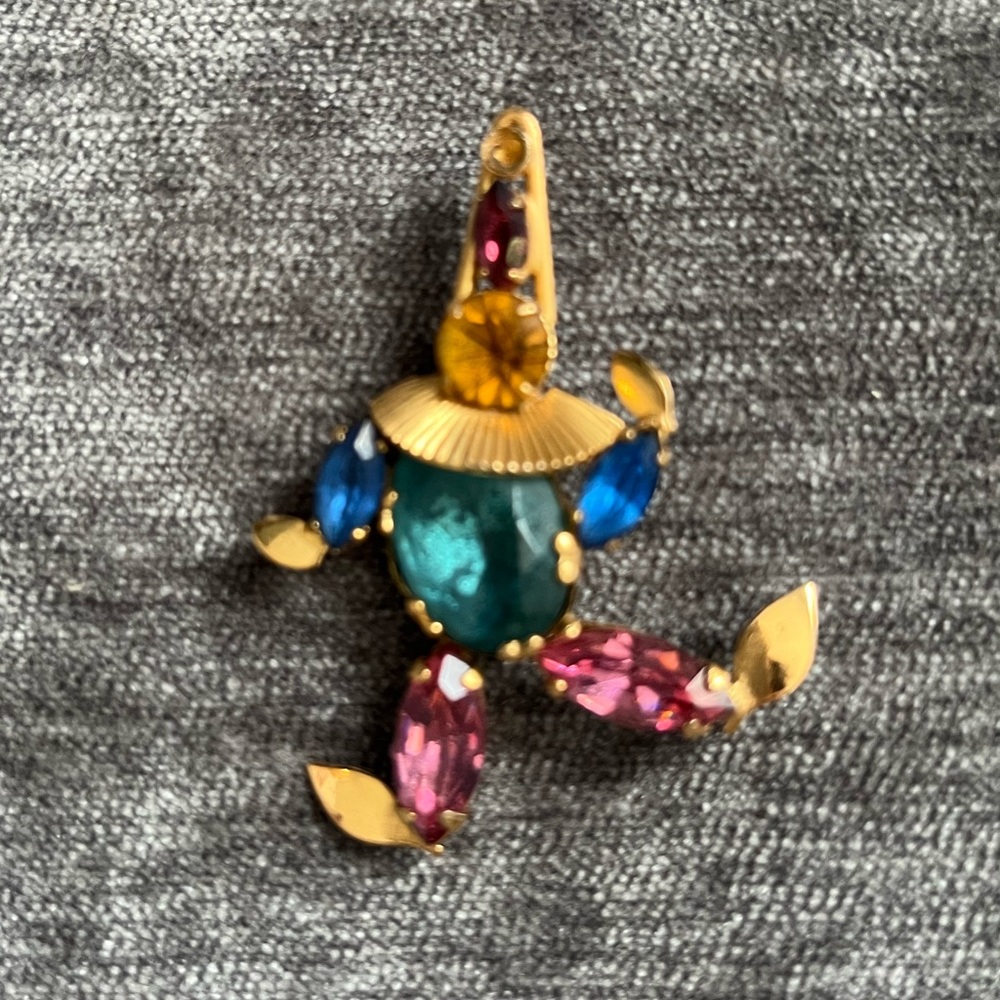 Antique Coro clown brooch